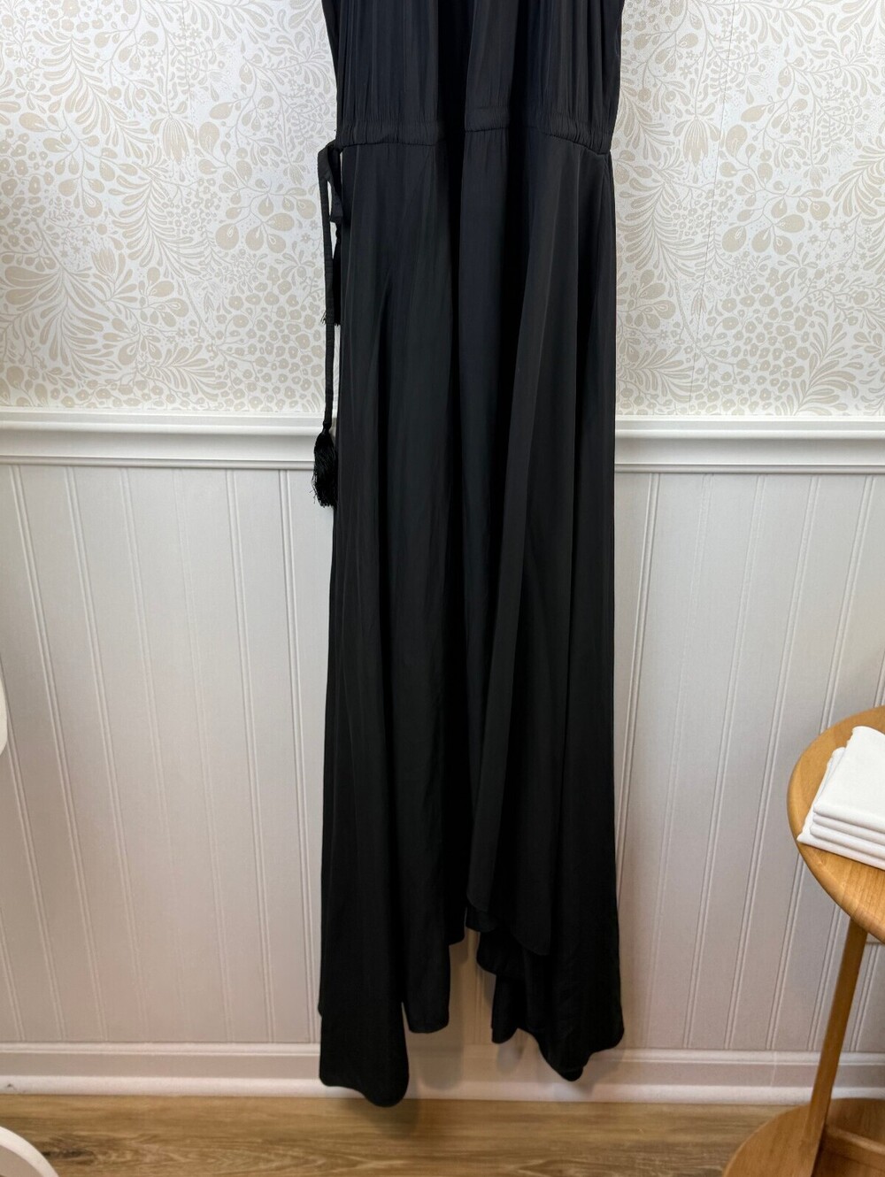 Calypso St. Barth Black Sleeveless Sarah Asymmetric Maxi Dress - Size - Small - Picture 3 of 10